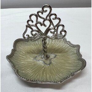 Vintage Silver-Plated Heart Design Small Trinket Dish